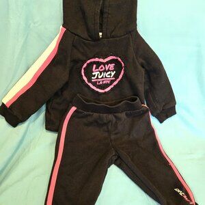 Toddler Girls Juicy Couture Hooded Tracksuit Set Size 12 Months